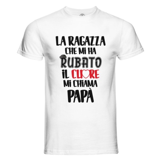 T-shirt uomo la ragazza che mi ha rubato il cuore mi chiama papà Per il papà