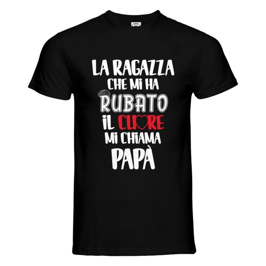 T-shirt uomo la ragazza che mi ha rubato il cuore mi chiama papà Per il papà