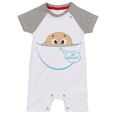 Pagliaccetto neonato bimbo che esce dalla tasca sto...