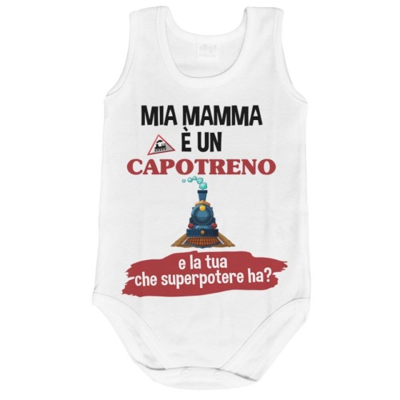 Body neonato il mio papà la mia mamma è un capotreno e il tuo la tua che superpotere ha