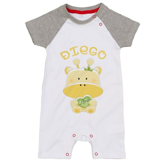 Pagliaccetto neonato personalizzato con nome giraffa Divertenti