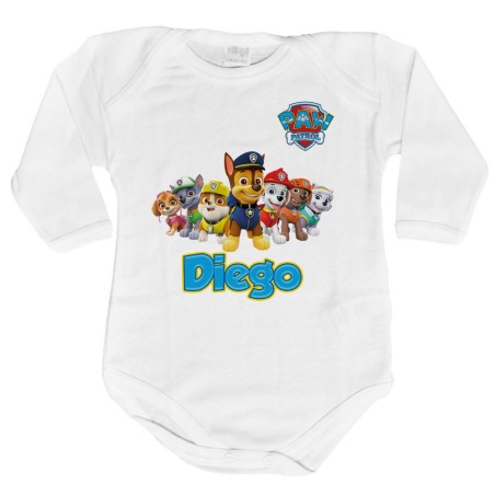 Body neonato personalizzato con nome paw patrol