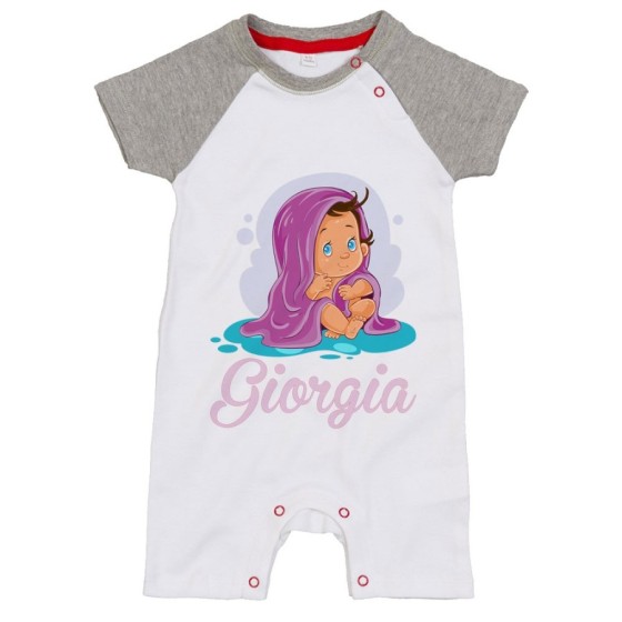 Pagliaccetto neonata personalizzato con nome bimba con asciugamano Divertenti