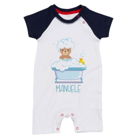 Pagliaccetto neonato personalizzato con nome baby bear con paperella Divertenti