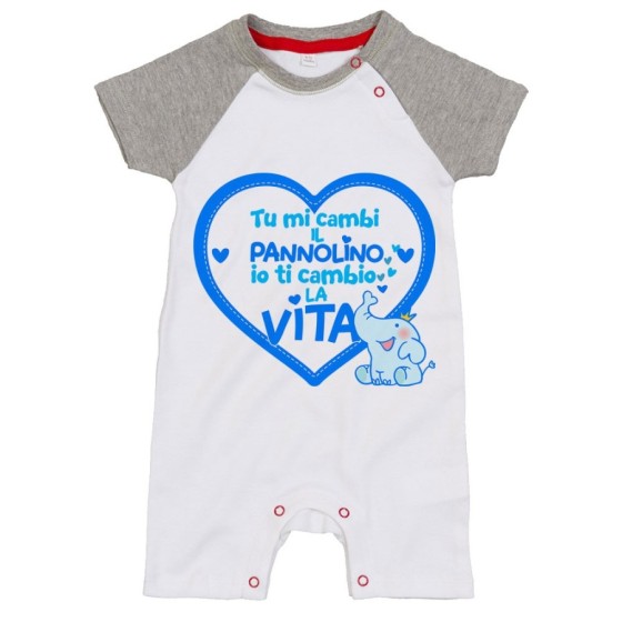 Pagliaccetto neonato tu mi cambi il pannolino io ti cambio la vita Divertenti