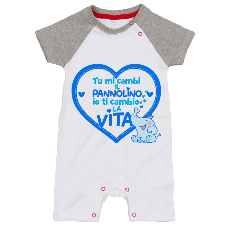 Pagliaccetto neonato tu mi cambi il pannolino io ti cambio la vita Divertenti