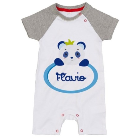 Pagliaccetto neonato personalizzato con nome panda Divertenti