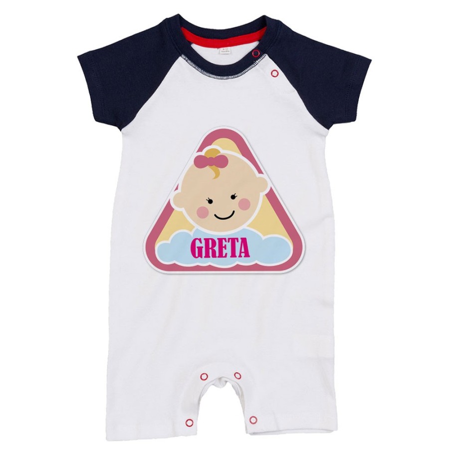 Pagliaccetto neonato personalizzato con nome alert baby Divertenti