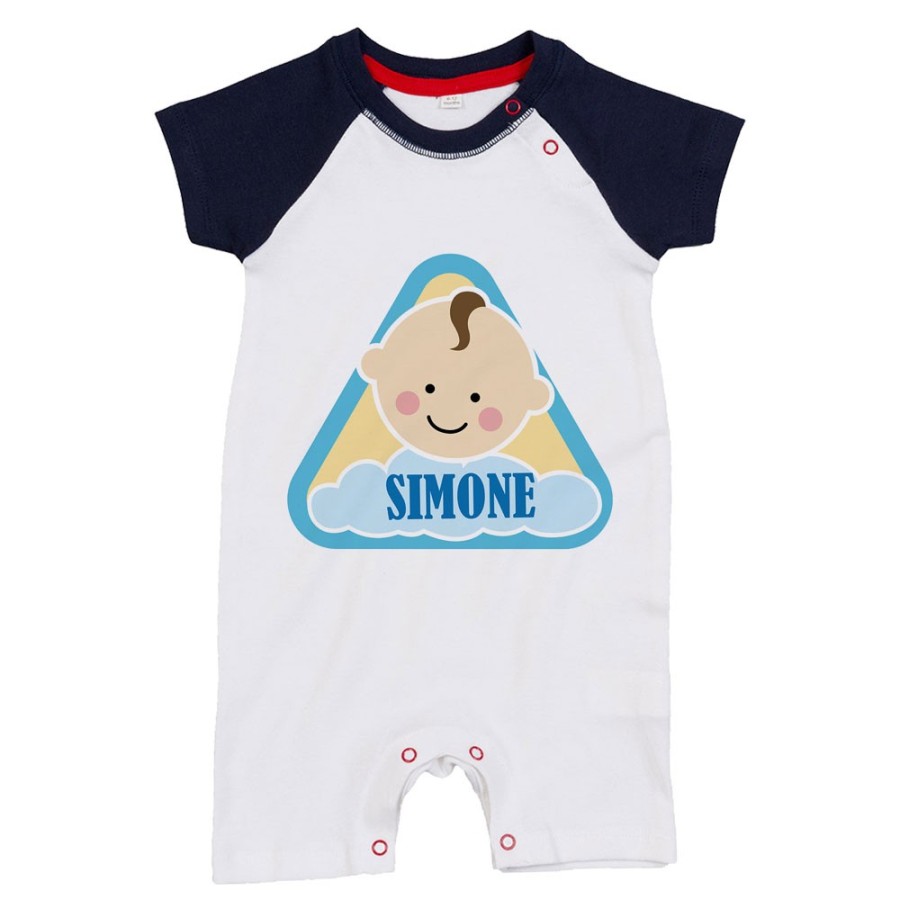 Pagliaccetto neonato personalizzato con nome alert baby Divertenti