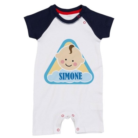 Pagliaccetto neonato personalizzato con nome alert baby Divertenti