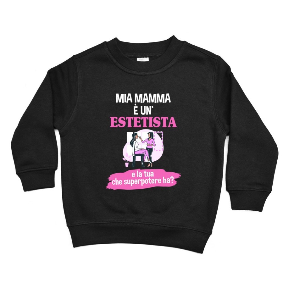 Felpa bambino la mia mamma è un'estetista e la tua che superpotere ha