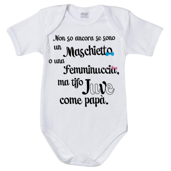 Body neonato non so ancora se sono un maschietto o una femminuccia ma tifo juve come papà Sport