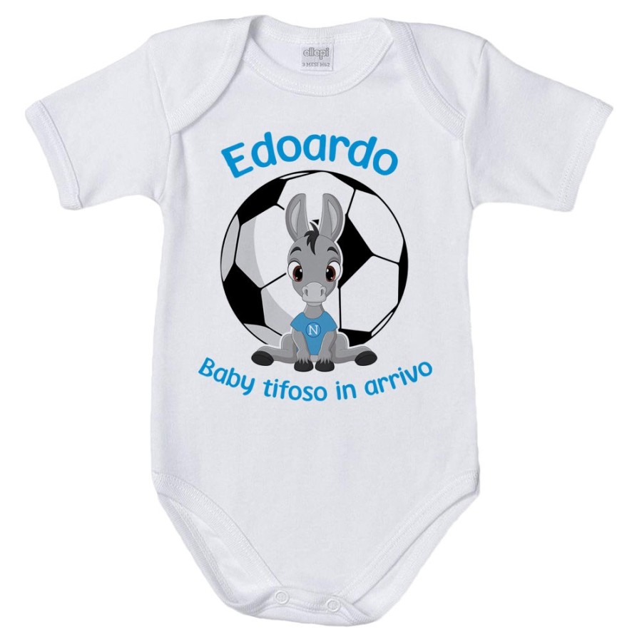 Body neonato personalizzabile con nome baby tifoso in arrivo Sport