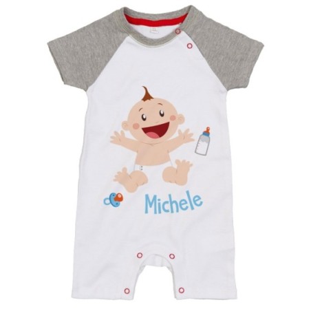 Pagliaccetto neonato personalizzato con nome bimbo con...