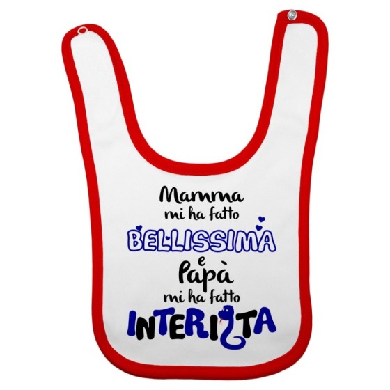 Bavaglino neonato mamma mi ha fatto bellissimo bellissima e papà interista Sport 2