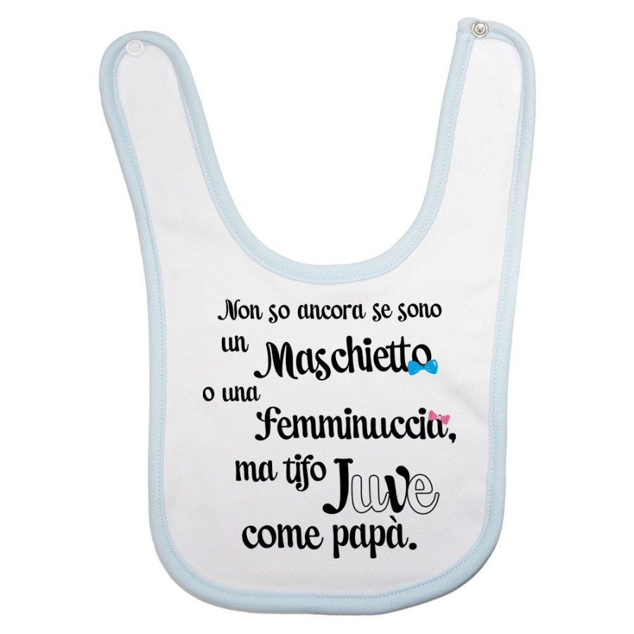 Bavaglino neonato non so ancora se sono un maschietto o una femminuccia ma tifo juve come papà Sport