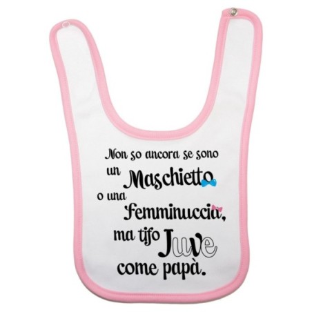 Bavaglino neonato non so ancora se sono un maschietto o una femminuccia ma tifo juve come papà Sport