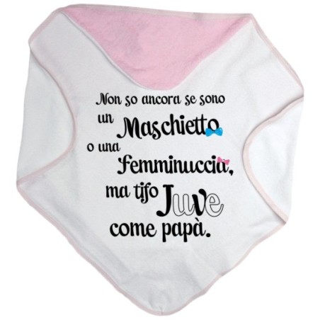 Accappatoio neonato non so ancora se sono un maschietto o una femminuccia ma tifo juve come papà Sport