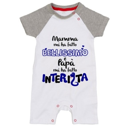 Pagliaccetto neonato mamma mi ha fatto bellissimo bellissima e papà interista Sport