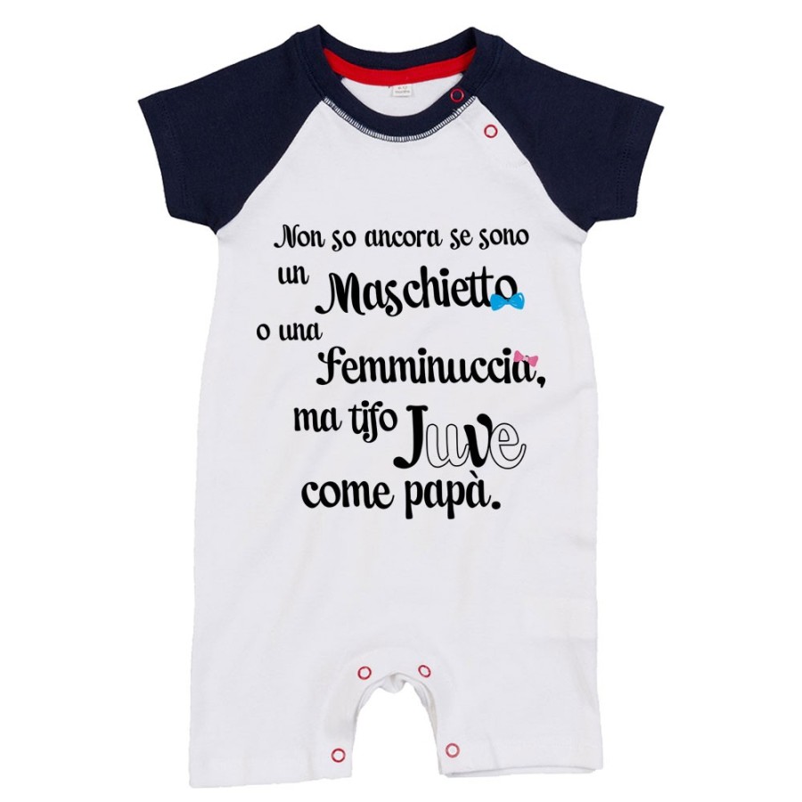 Pagliaccetto neonato non so ancora se sono un maschietto o una femminuccia ma tifo juve come papà Sport