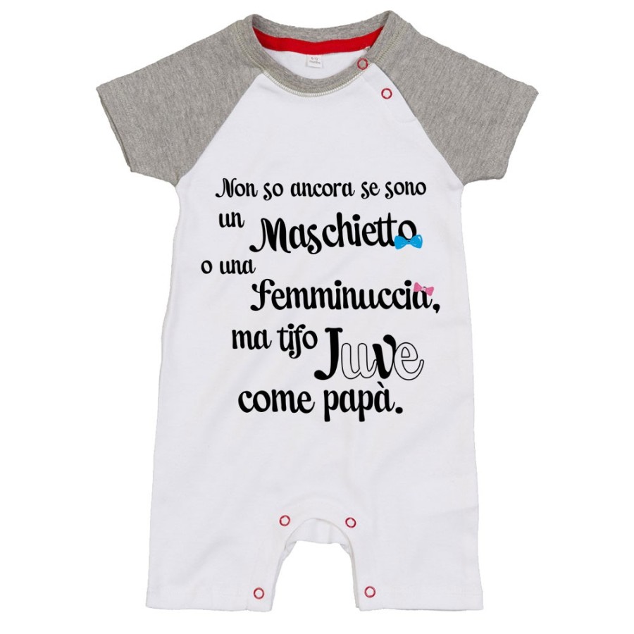 Pagliaccetto neonato non so ancora se sono un maschietto o una femminuccia ma tifo juve come papà Sport