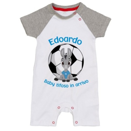 Pagliaccetto neonato personalizzabile con nome tifoso...