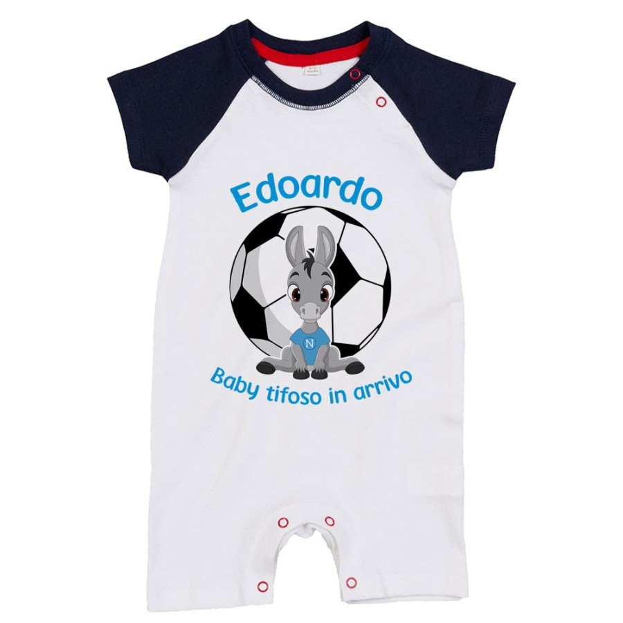 Pagliaccetto neonato personalizzabile con nome tifoso tifosa in arrivo Sport
