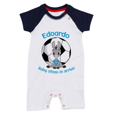 Pagliaccetto neonato personalizzabile con nome tifoso tifosa in arrivo Sport
