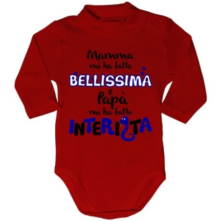 Body lupetto neonato mamma mi ha fatto bellissimo bellissima e papà interista Sport