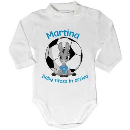 Body lupetto neonato personalizzabile con nome balup tifoso tifosa in arrivo Sport