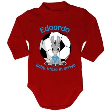 Body lupetto neonato personalizzabile con nome balup tifoso tifosa in arrivo Sport