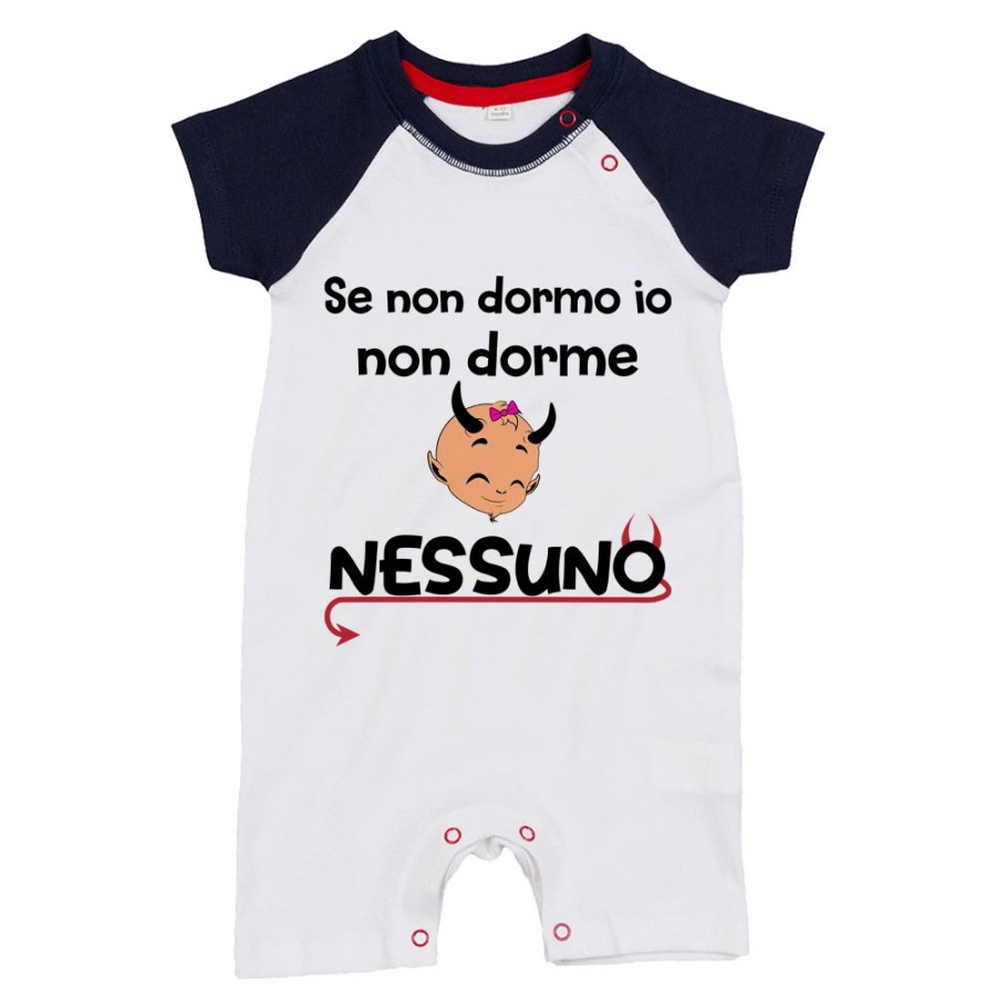 Pagliaccetto neonato se non dormo io non dorme nessuno Divertenti