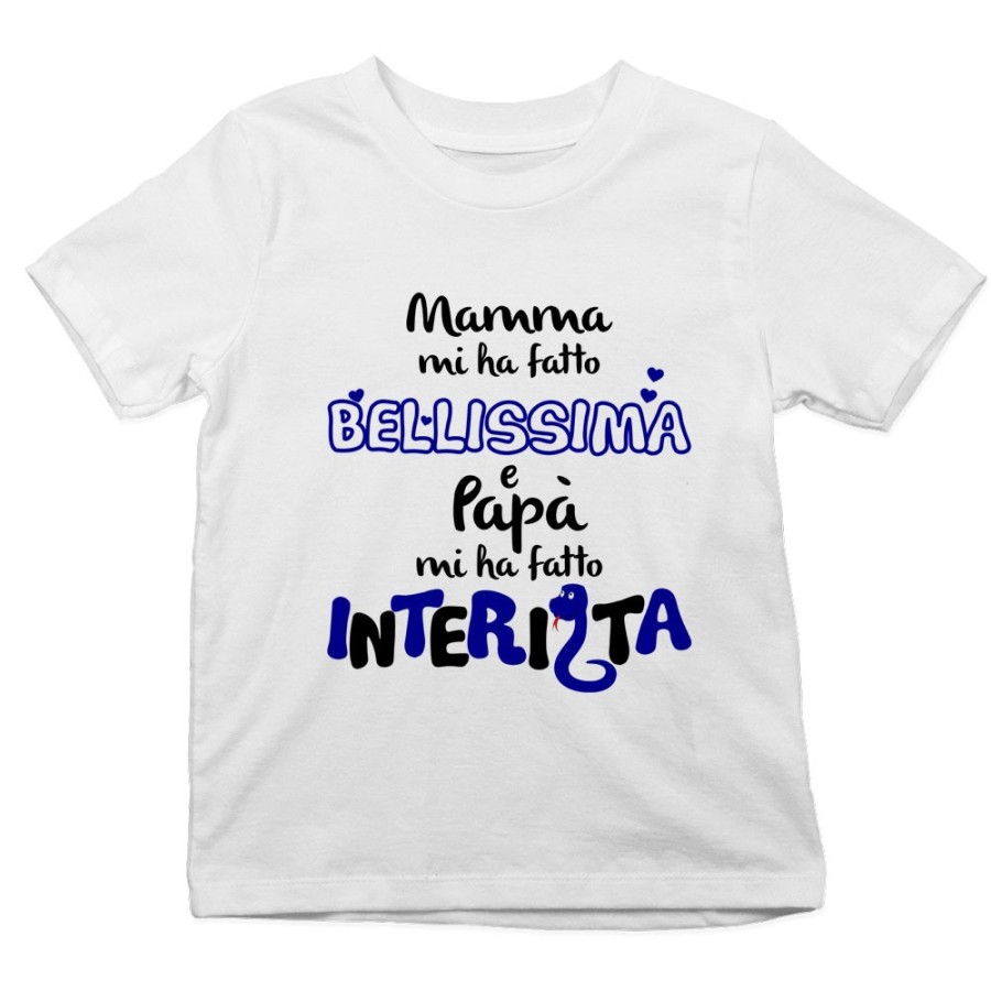 T-shirt bambino mamma mi ha fatto bellissimo bellissima e papà interista Sport
