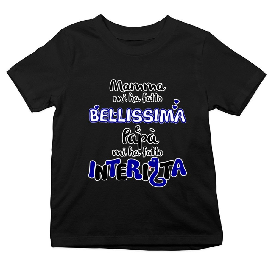 T-shirt bambino mamma mi ha fatto bellissimo bellissima e papà interista Sport