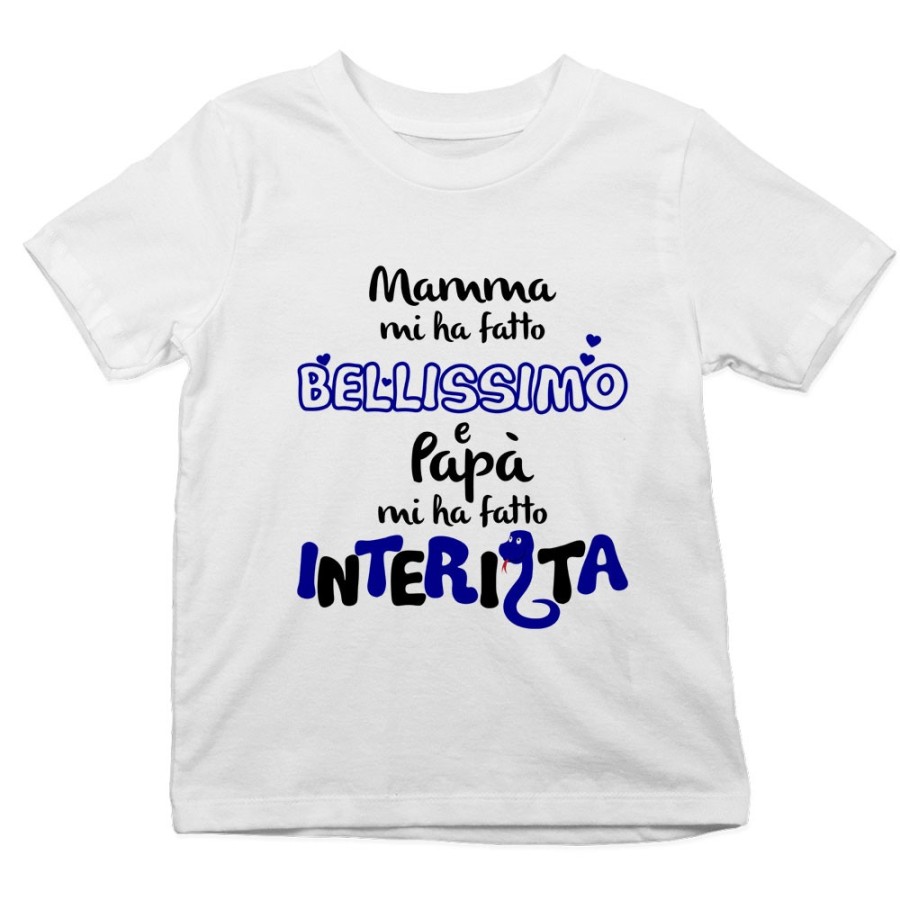 T-shirt bambino mamma mi ha fatto bellissimo bellissima e papà interista Sport