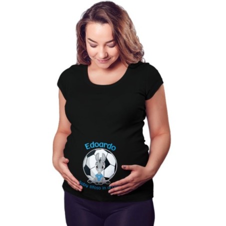 Maglia premaman personalizzabile con nome baby tifoso in arrivo Sport