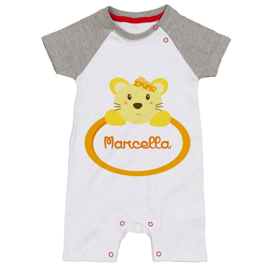 Pagliaccetto neonata personalizzato con nome topolina Divertenti