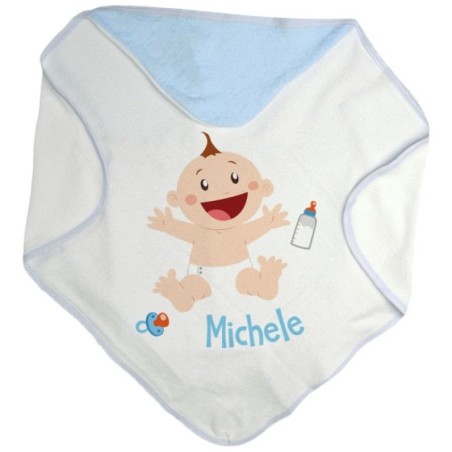 Accappatoio neonato personalizzato con nome bimbo con...