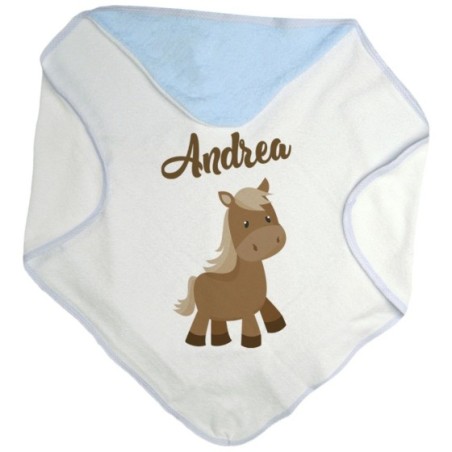 Accappatoio neonato personalizzato con nome baby pony