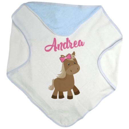 Accappatoio neonato personalizzato con nome baby pony Divertenti