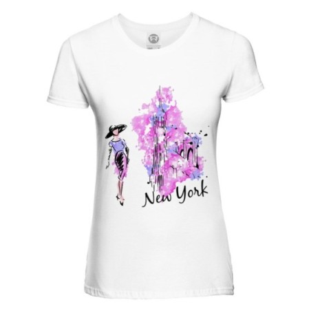 Maglia donna new york watercolor stilizzata City