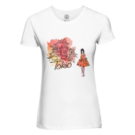 Maglia donna tokyo watercolor stilizzata