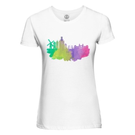 T-shirt donna amsterdam watercolor City