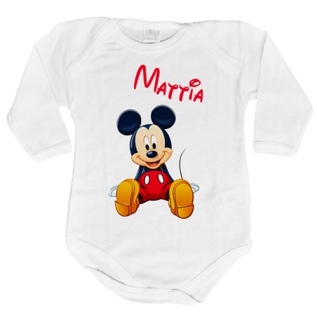 Body neonato personalizzato con nome cute topolino
