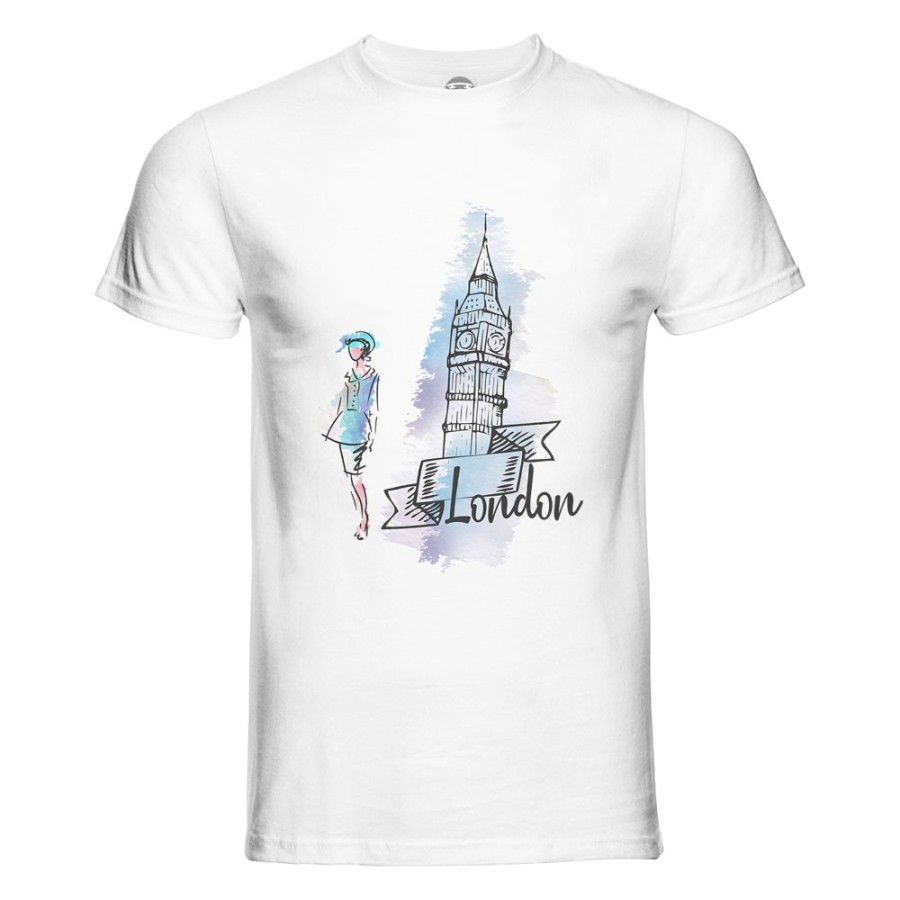 T-shirt uomo london watercolor stilizzata City