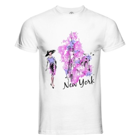 Maglia uomo new york watercolor stilizzata