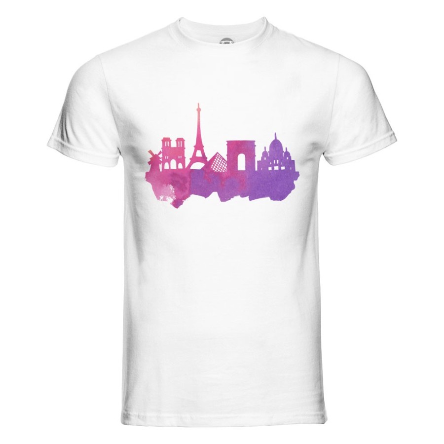 T-shirt uomo parigi watercolor City