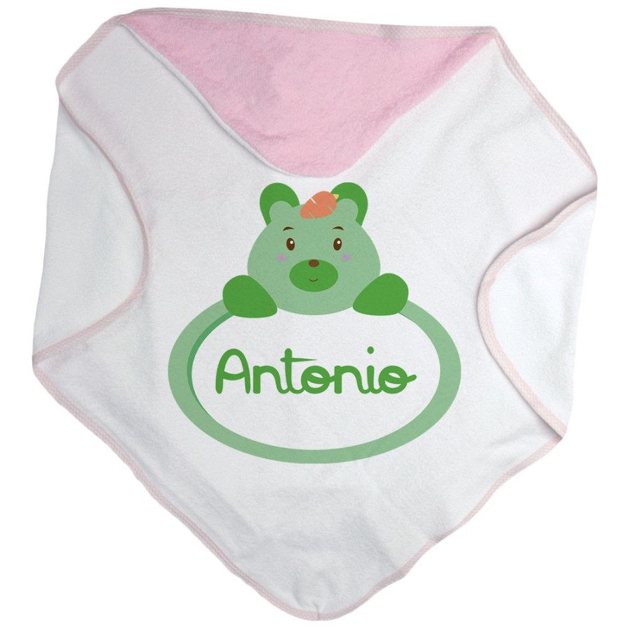 Accappatoio neonato personalizzato con nome castoro Divertenti
