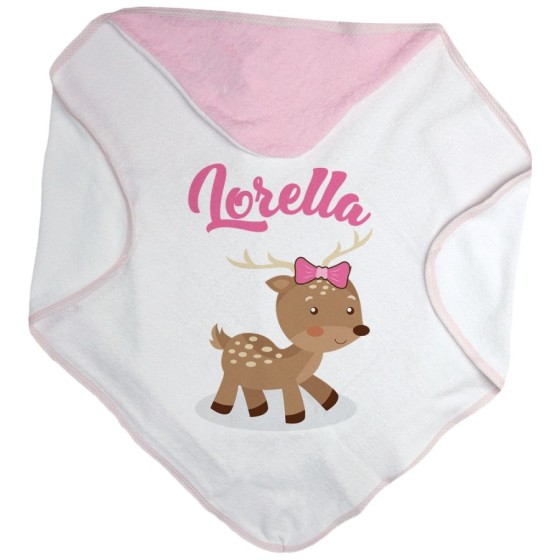Accappatoio neonato personalizzato con nome baby cerbiatto Divertenti