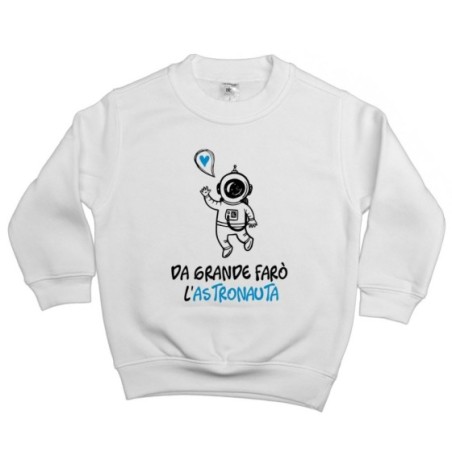 Felpa bambino da grande farò l'astronauta